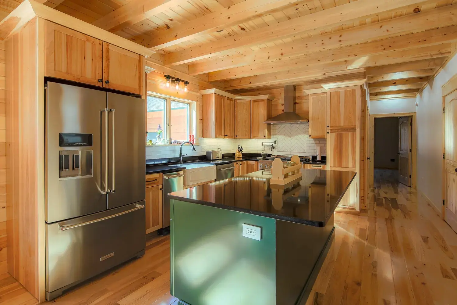 Cedar cottage kitchen with island