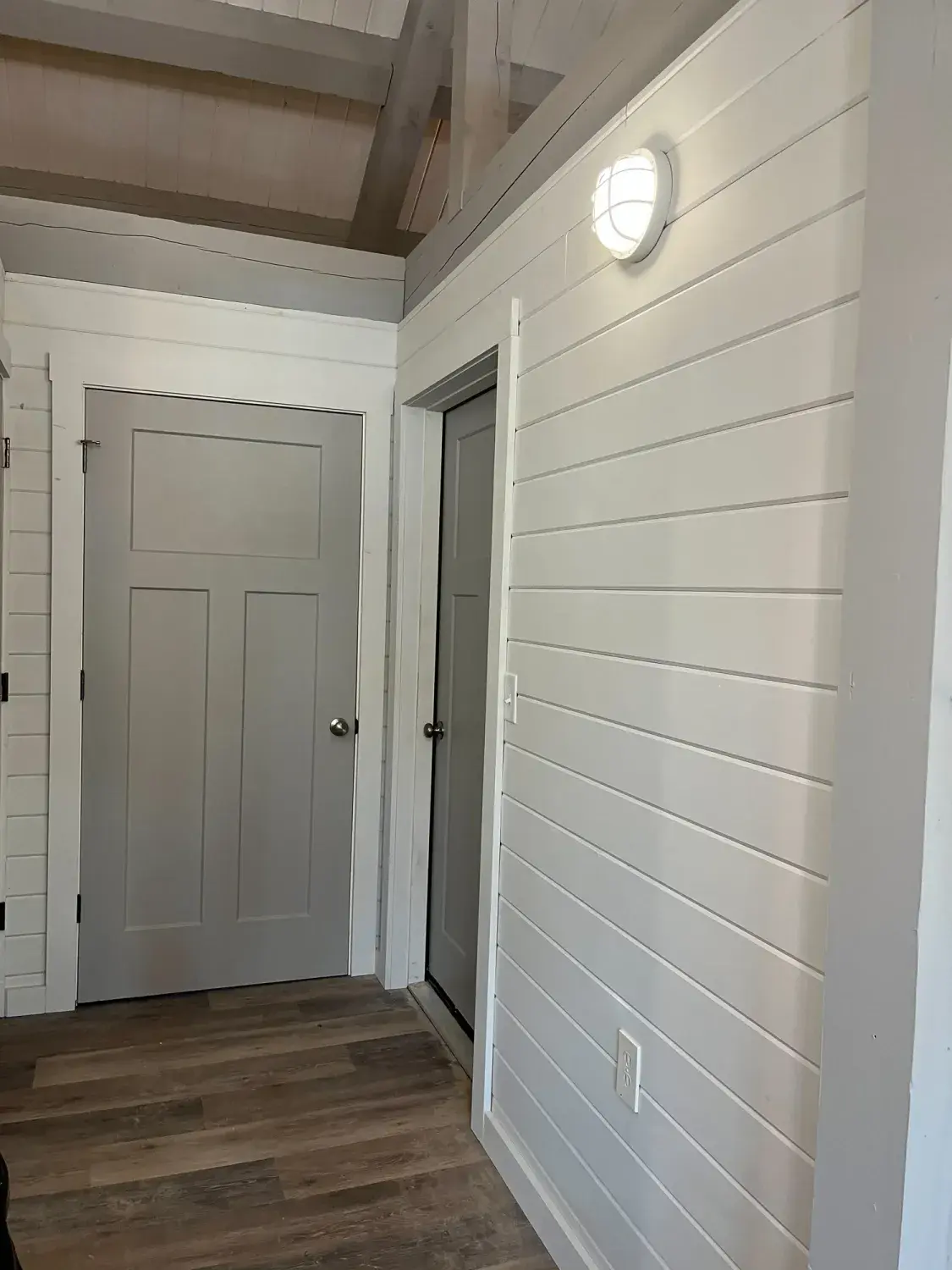 Interior doors and shiplap walls