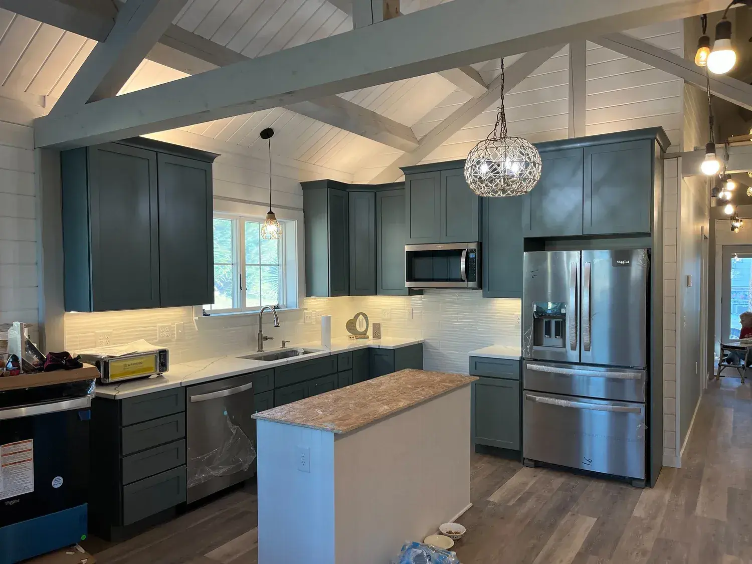 Finished kitchen with island
