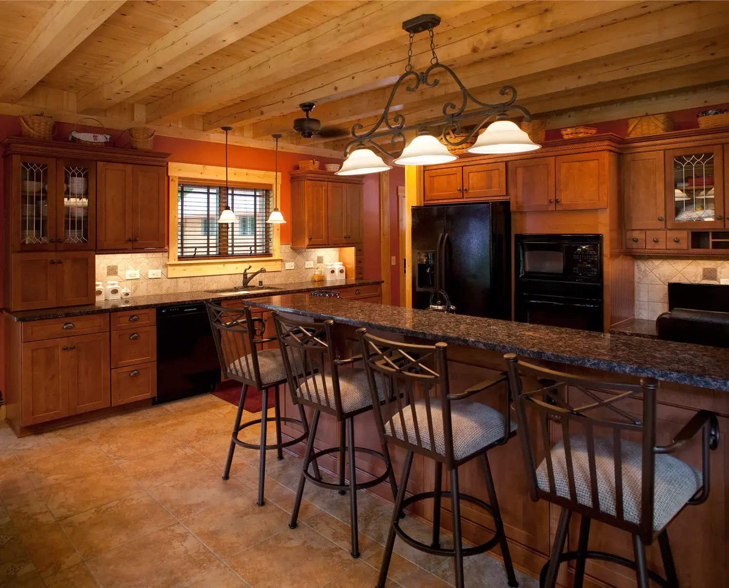 Cedar kitchen with island seating