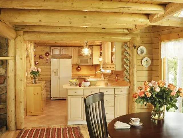 Demarco 99643 cedar log home kitchen