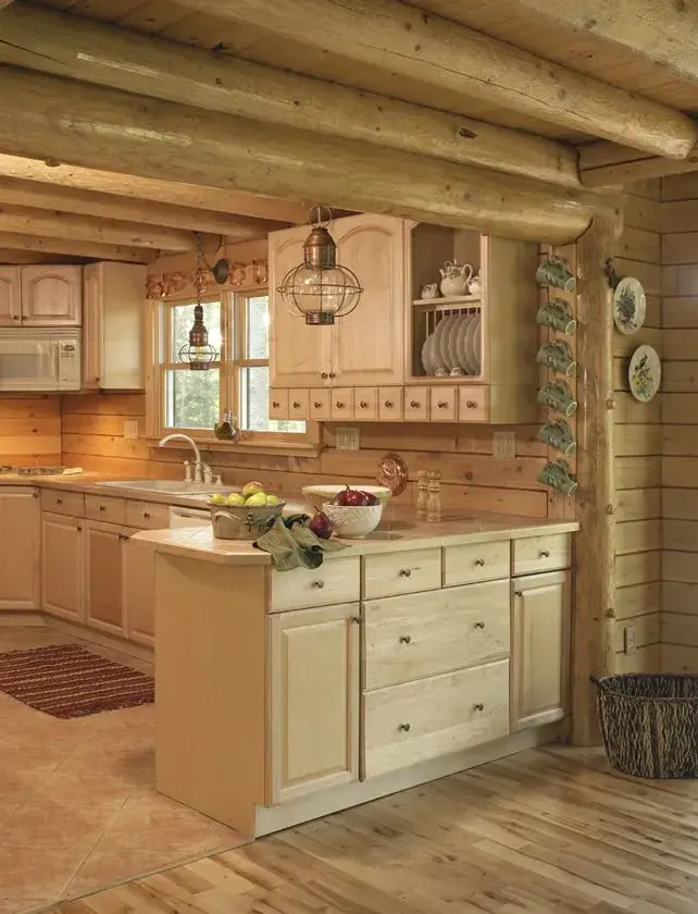 Demarco 99643 cedar log home kitchen
