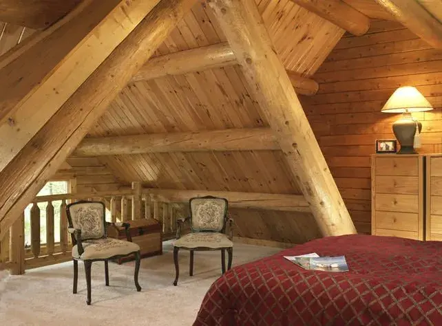 Demarco 99643 cedar log home bedroom