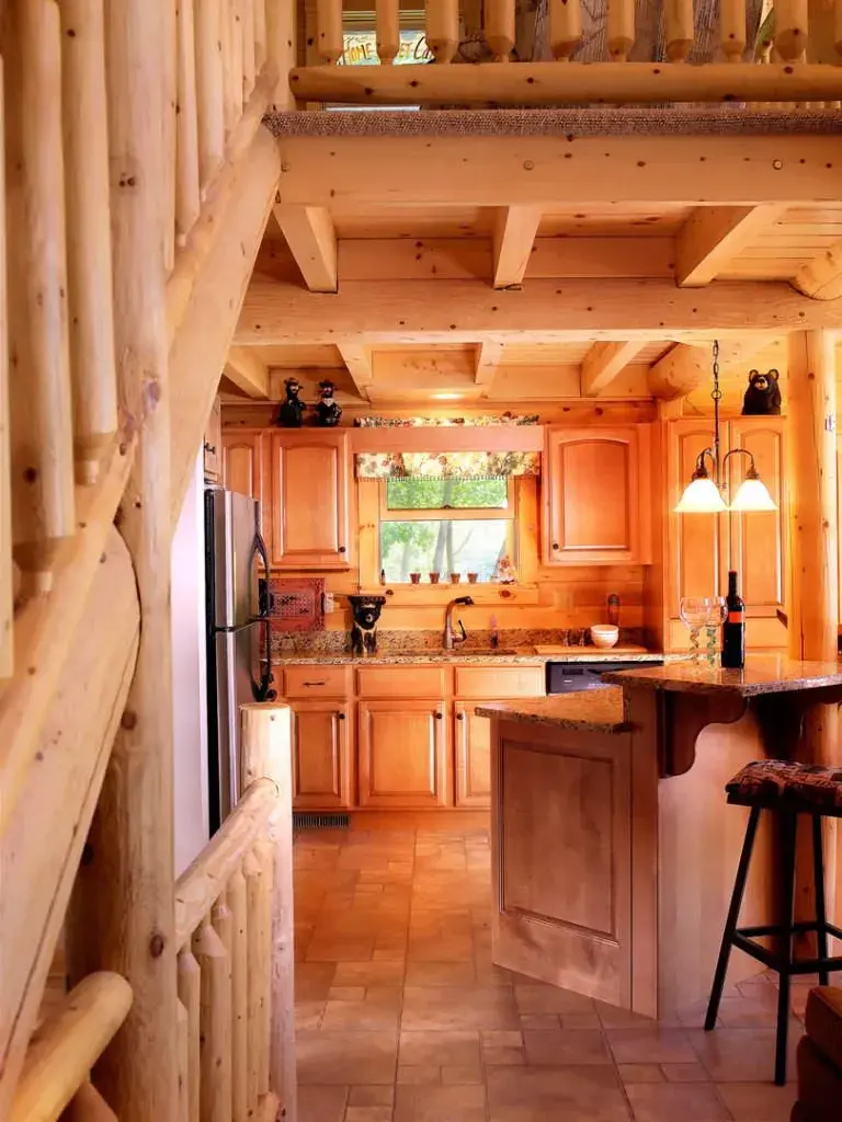 Kodiak 03203 cedar log home kitchen