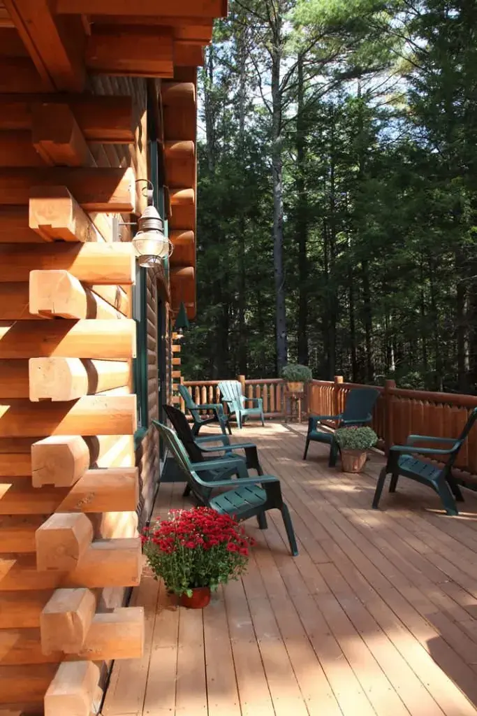 Modified Senator 07706 cedar log home porch