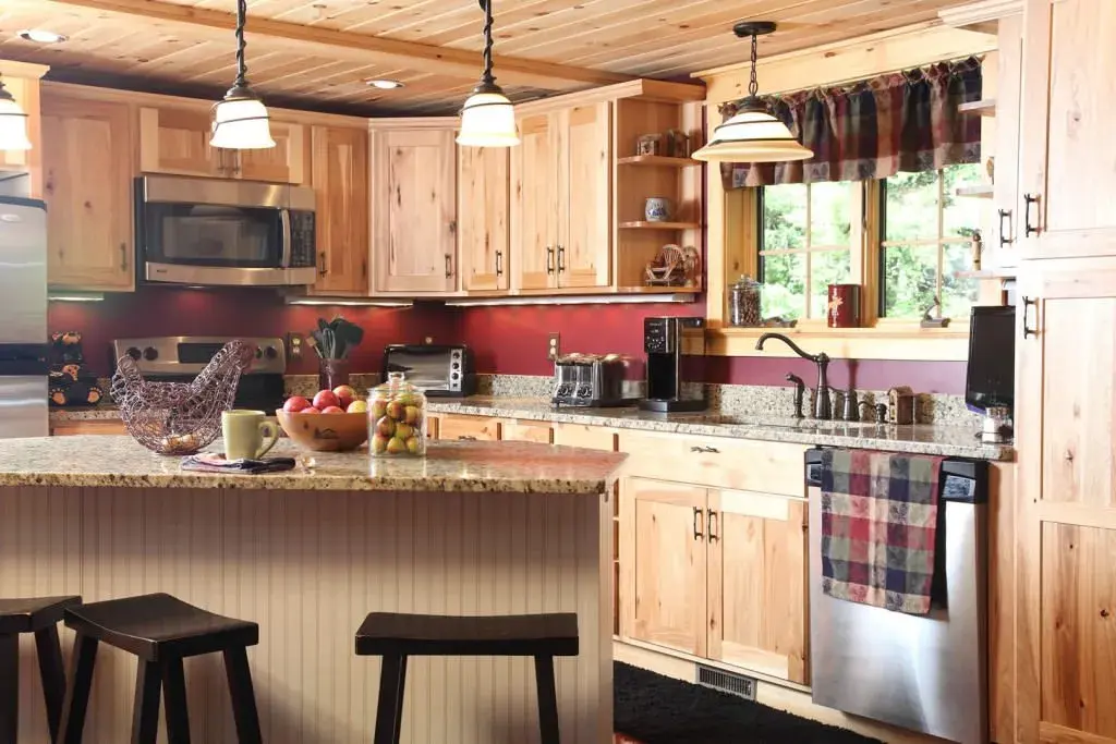 Modified Senator 07706 cedar log home kitchen