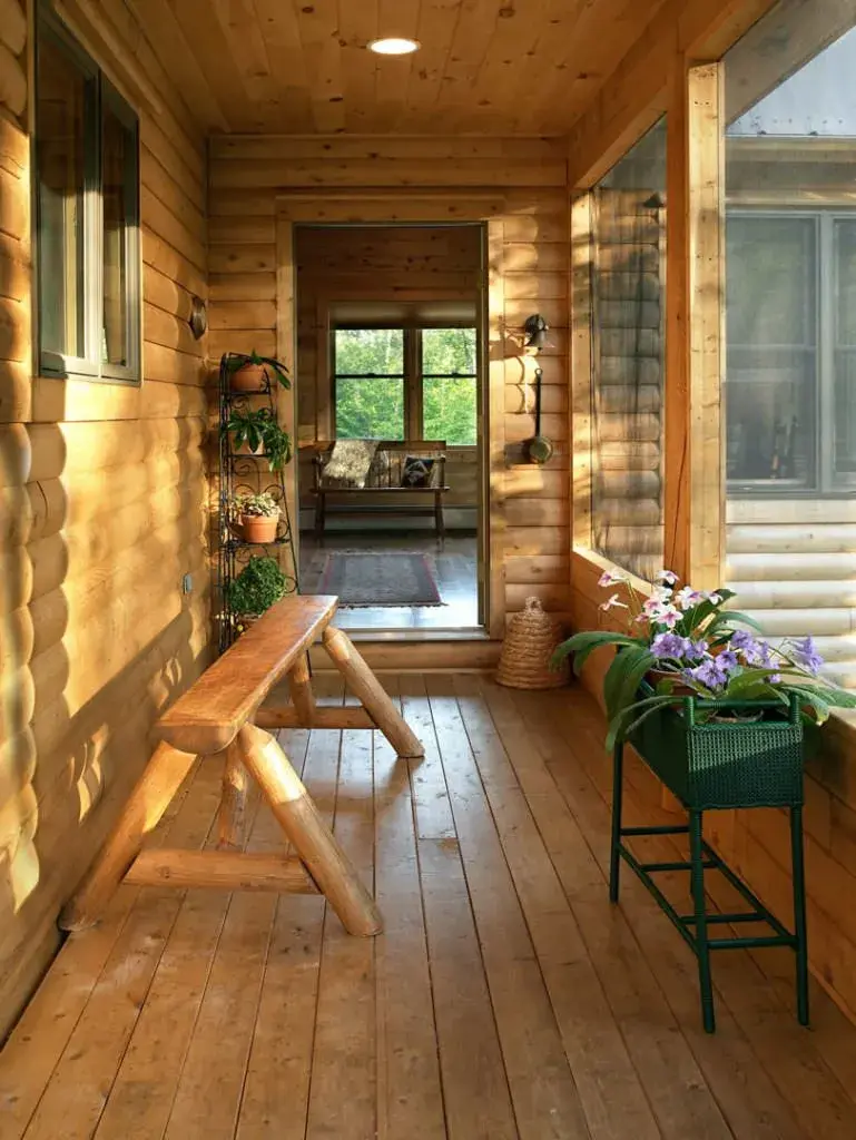 Sebec 03180 cedar log home porch