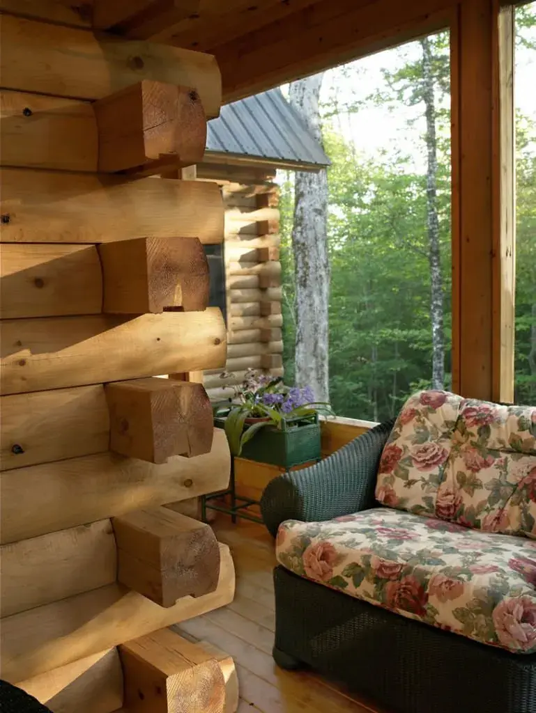 Sebec 03180 cedar log home porch