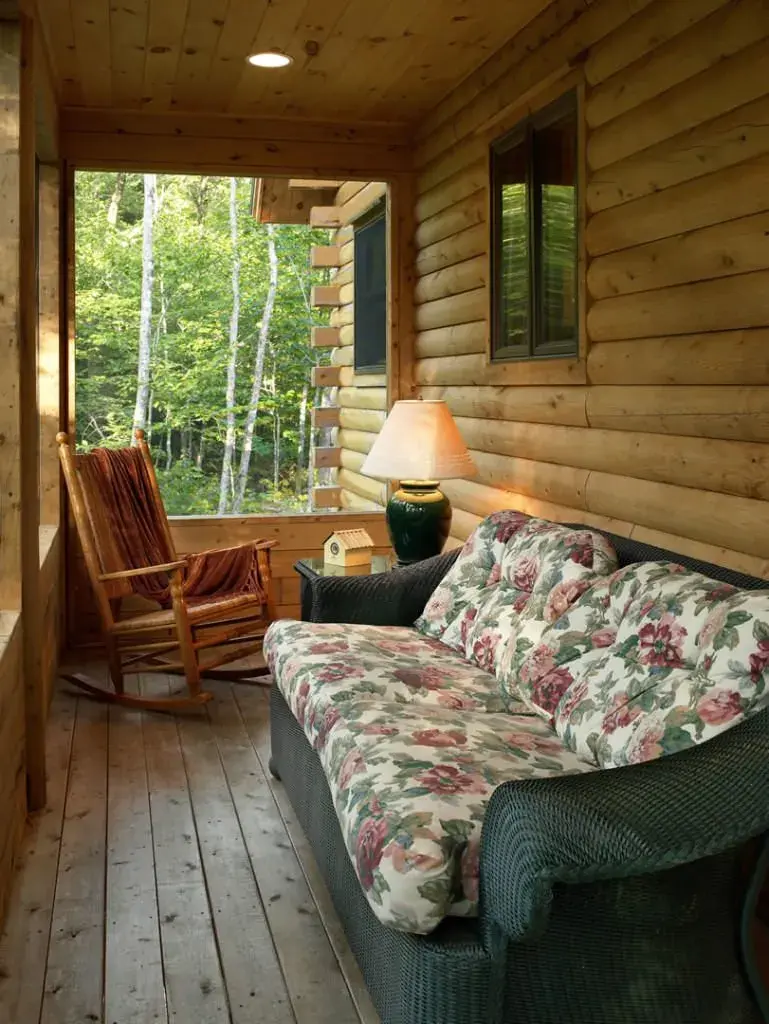 Sebec 03180 cedar log home porch