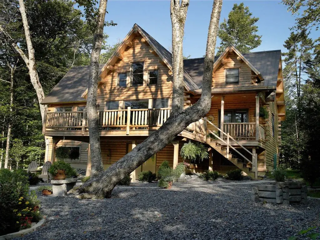 Sebec 03180 cedar log home exterior