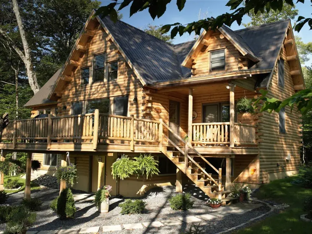 Sebec 03180 cedar log home exterior