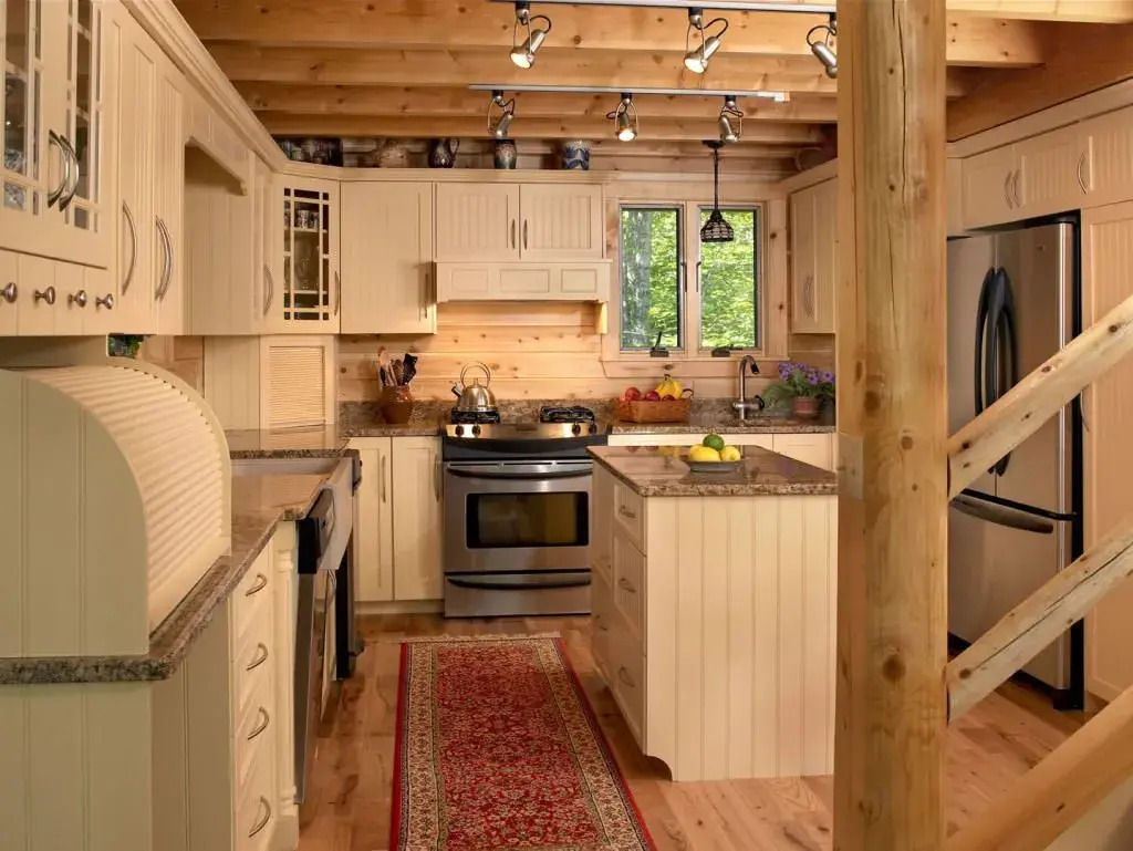 Sebec 03180 cedar log home kitchen