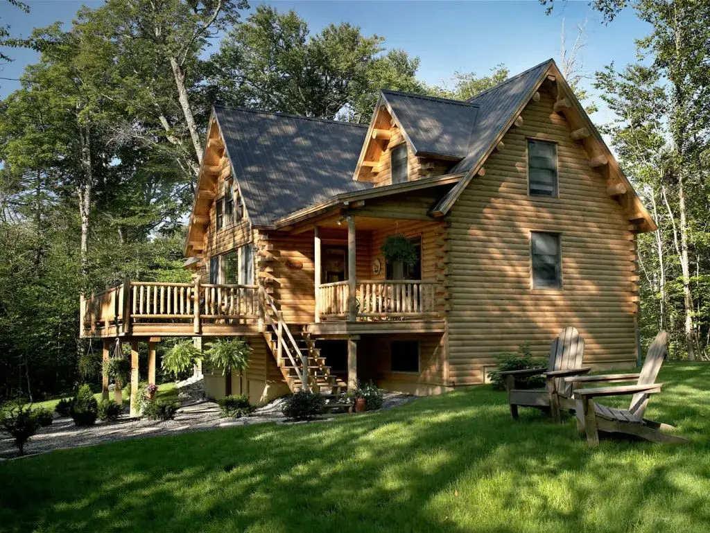 Sebec 03180 cedar log home exterior