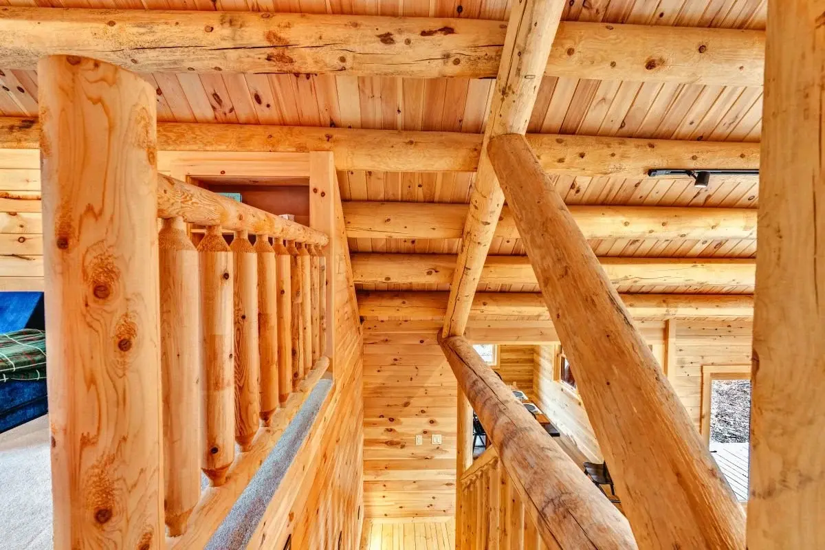 The stairs to the loft showcase the attention to detail throughout the home.