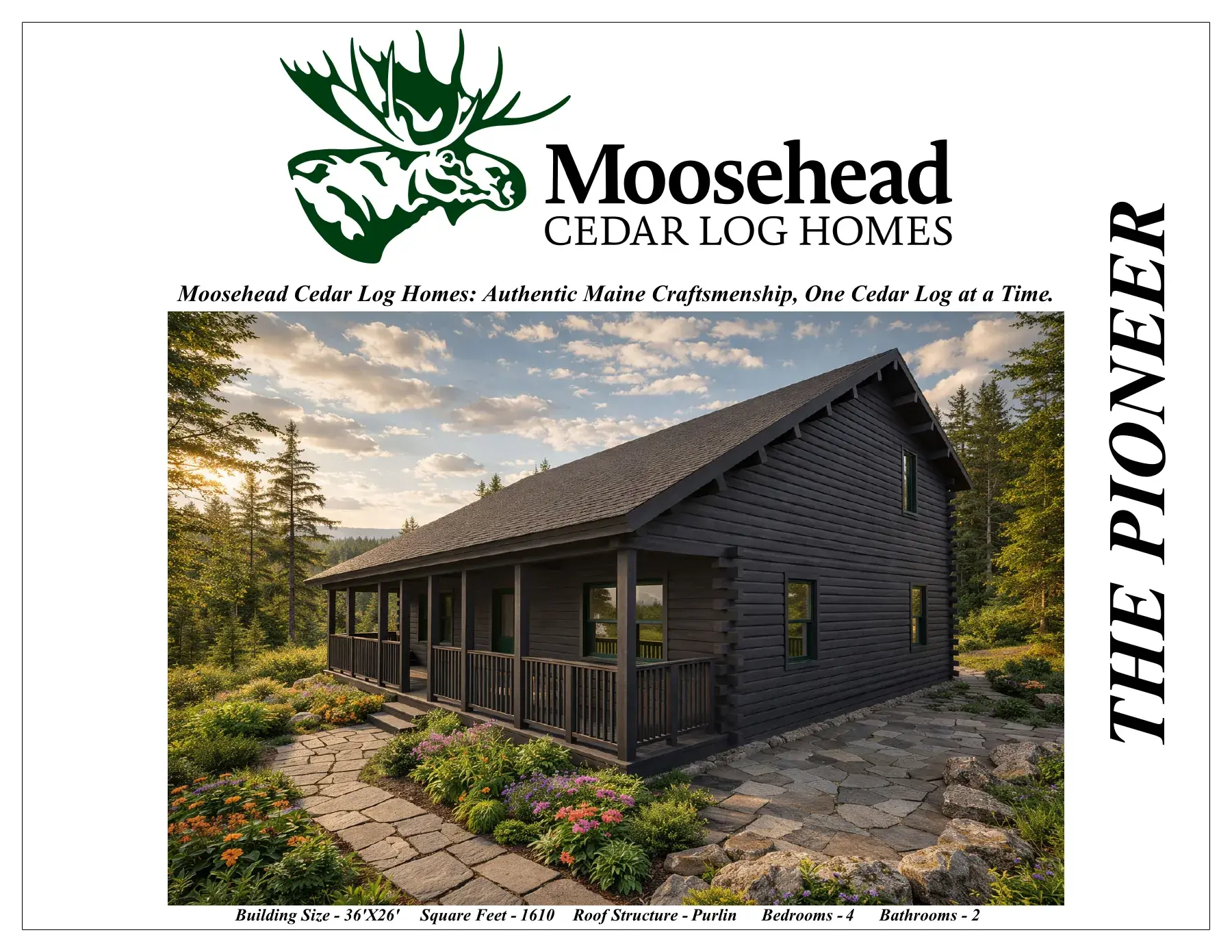 Pioneer cedar log home kit plan document page 1