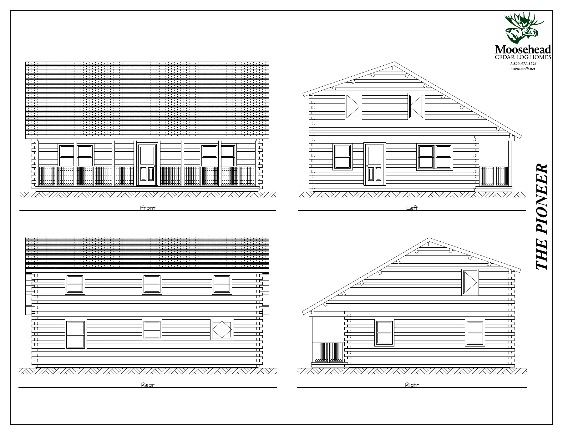 Pioneer cedar log home kit plan document page 2