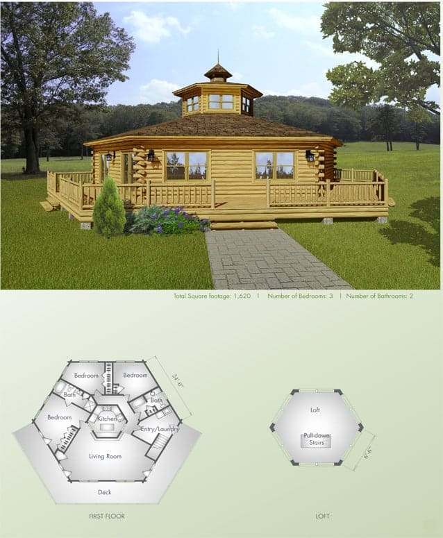Acadian floor plan view 2 - Big Twig Homes