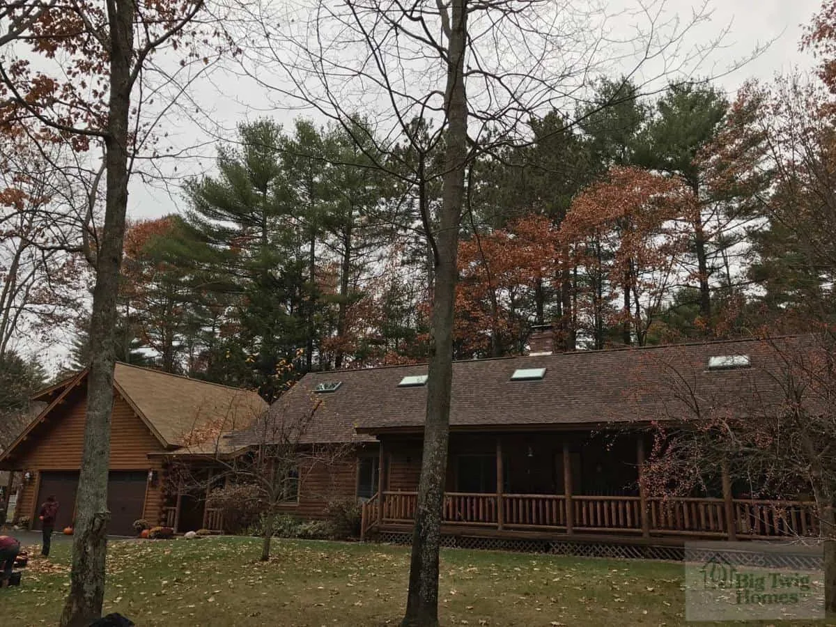 The exterior of the Pritchard home viewed from across the yard.