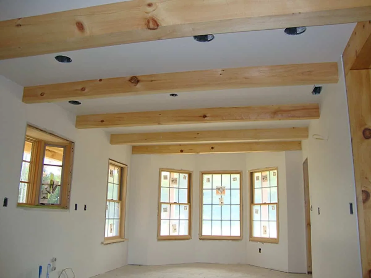 Gorgeous exposed wood ceiling beams.