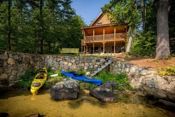 Log Home on the water Built by Big Twig Homes LLC. Cedar Log Home kit